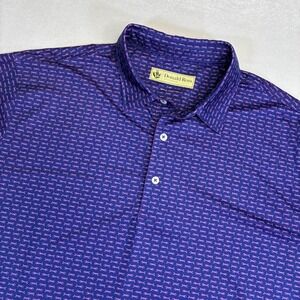 Donald Ross Polo Shirt Mens Large Purple Pink Fishbone Trophy Club Country Club